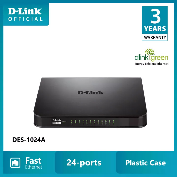 سوئیچ شبکه دی لینک D-Link DGS-1024A دسکتاپ 24 پورت 10/100/1000Mbps