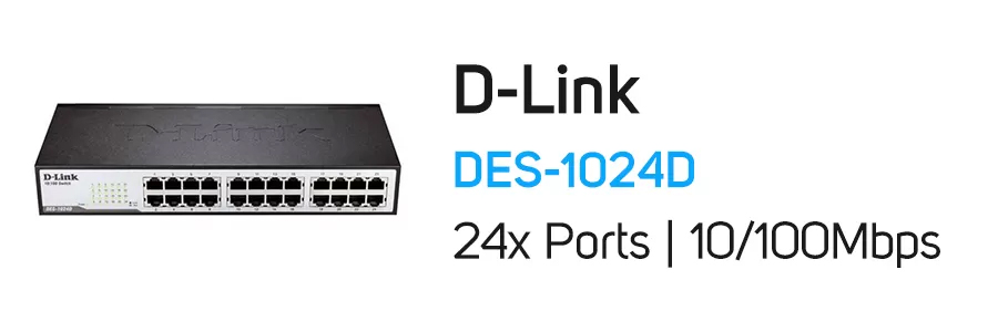 سوئیچ شبکه دی لینک D-Link DES-1024D دسکتاپ/رکمونت 24 پورت 10/100Mbps