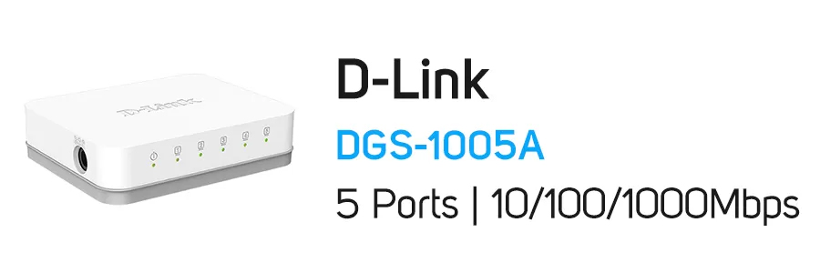 سوییچ شبکه دی لینک D-Link DGS-1005A دسکتاپ 5 پورت 10/100/1000Mbps 