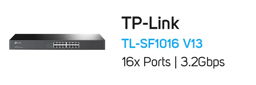 سوئیچ شبکه تی پی لینک Tp-Link TL-SF1016 رکمونت 16 پورت 10/100Mbps