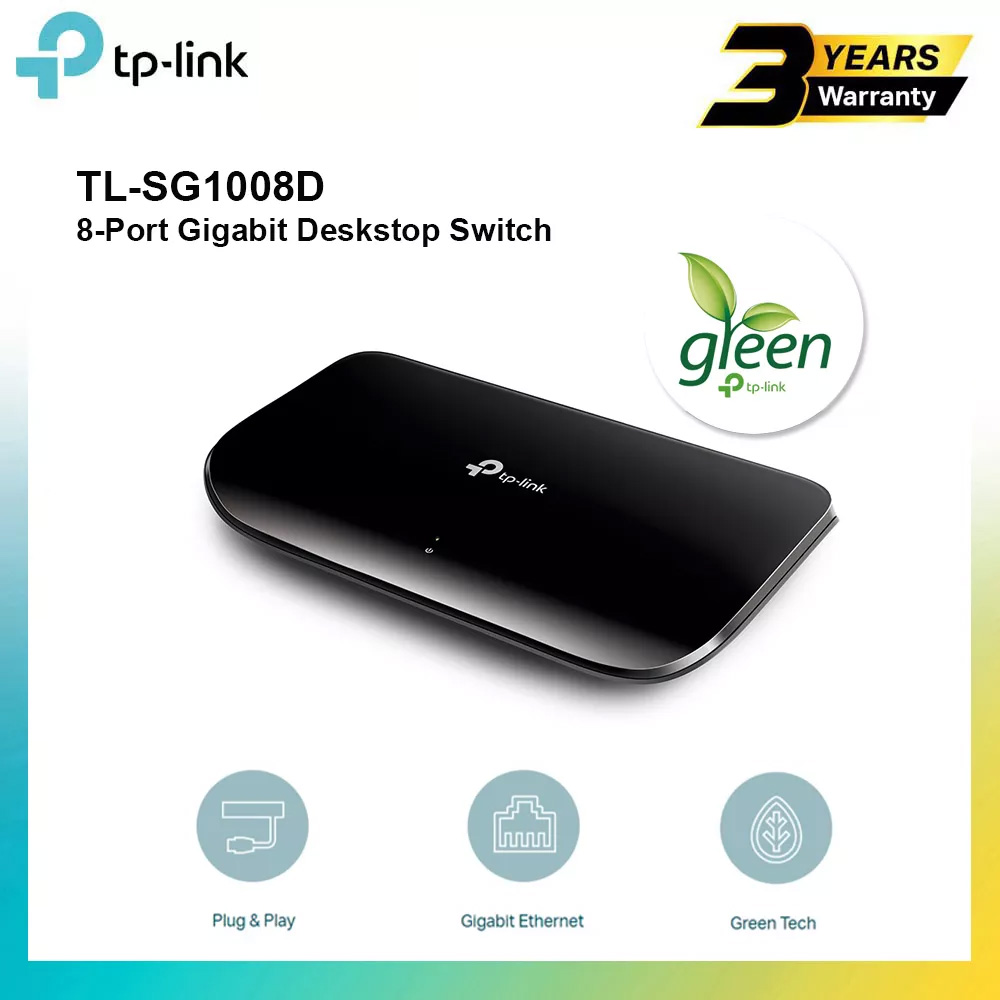 سوئیچ شبکه تی پی لینک TP-Link TL-SG1008D دسکتاپ 8 پورت 10/100/1000Mbps