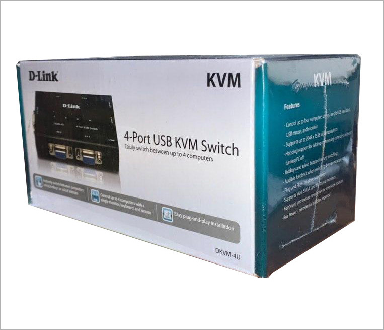 کی وی ام سوئیچ VGA دی لینک D-Link DKVM-4U KVM با 4 پورت USB