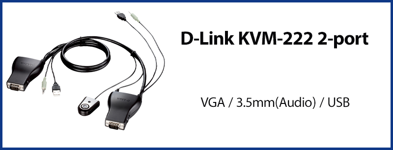 کی وی ام سوئیچ VGA دی لینک D-Link KVM-222 KVM با 2 پورت USB