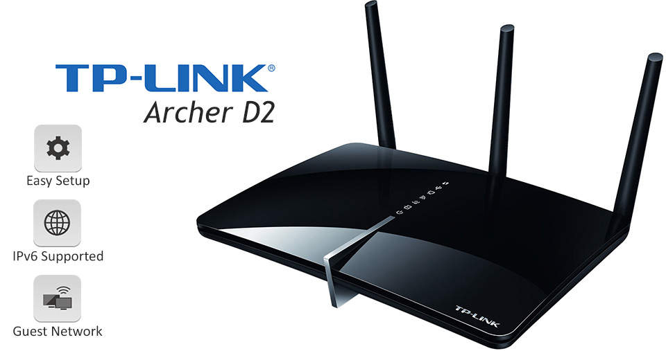 مودم روتر +ADSL2 تی پی لینک Tp-Link Archer D2 وای فای AC750