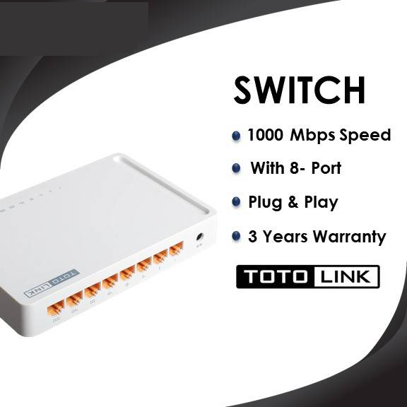 سوییچ شبکه توتولینک Totolink S808G دسکتاپ 8 پورت 10/100/1000Mbps