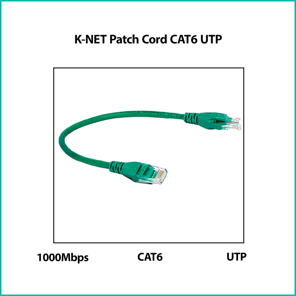 کابل پچ کورد CAT6 UTP کی نت K-NET K-NCP6U003 Patch Cord طول 30 سانتی متر