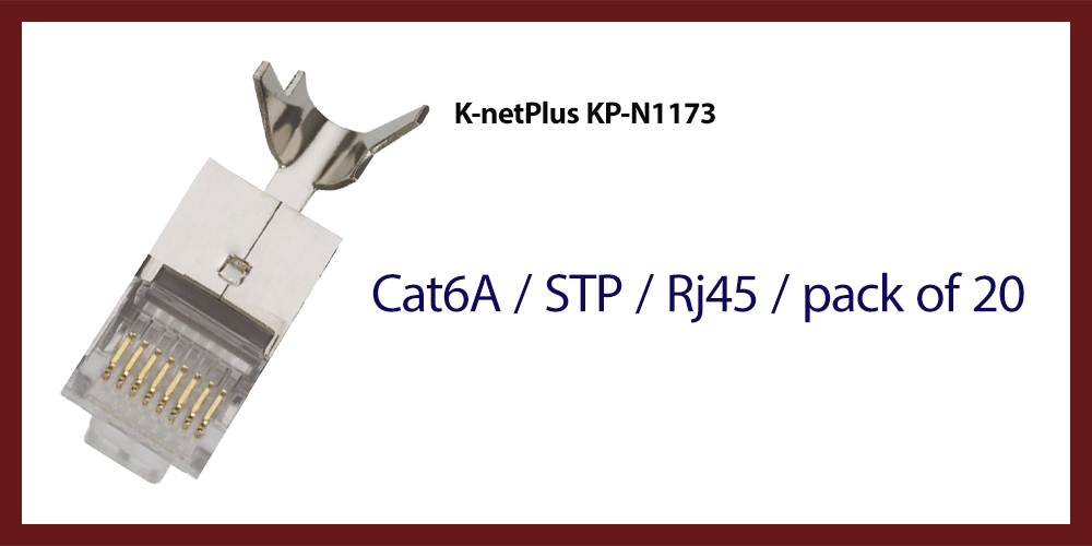 سوکت شبکه کی نت پلاس K-netplus KP-N1173 Cat6A STP Rj45 پک 20 عددی