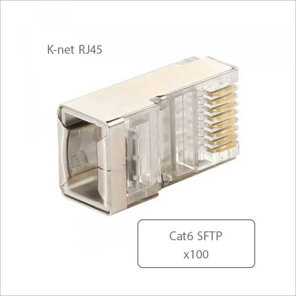 سوکت شبکه کی نت K-net Rj45 Cat6 SFTP بسته 100 عددی