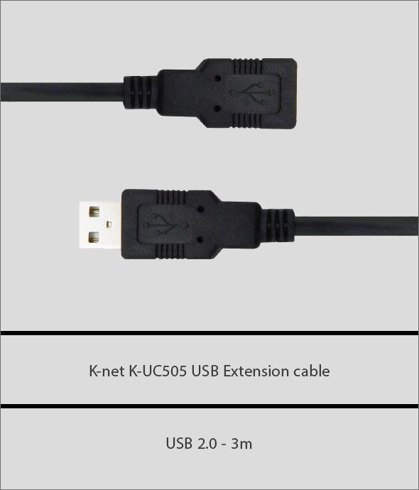 کابل افزایش طول USB 2.0 کی نت k-net K-CUE20030 طول 3 متر