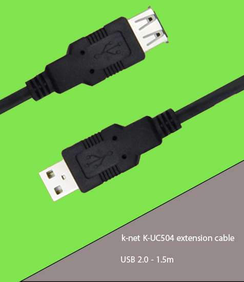کابل افزایش طول USB 2.0 کی نت k-net K-CUE20015 طول 1.5 متر