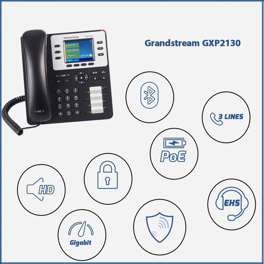 تلفن تحت شبکه گرند استریم Grandstream GXP2130