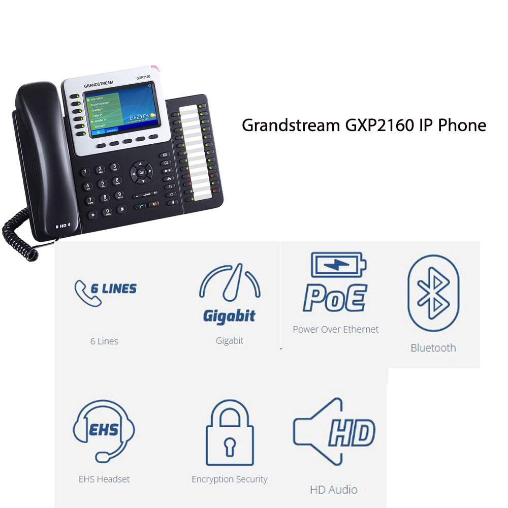 تلفن تحت شبکه گرند استریم Grandstream GXP2160