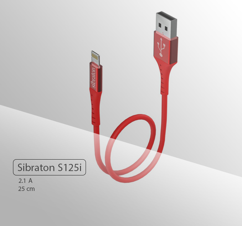 کابل USB به لایتنینگ سیبراتون S125i طول 0.25 متر