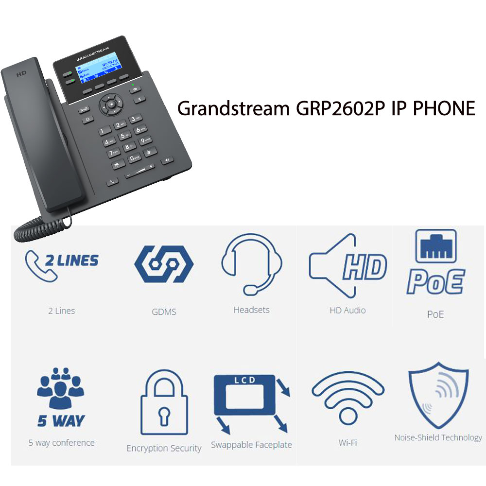 تلفن تحت شبکه گرنداستریم Grandstream GRP2602P