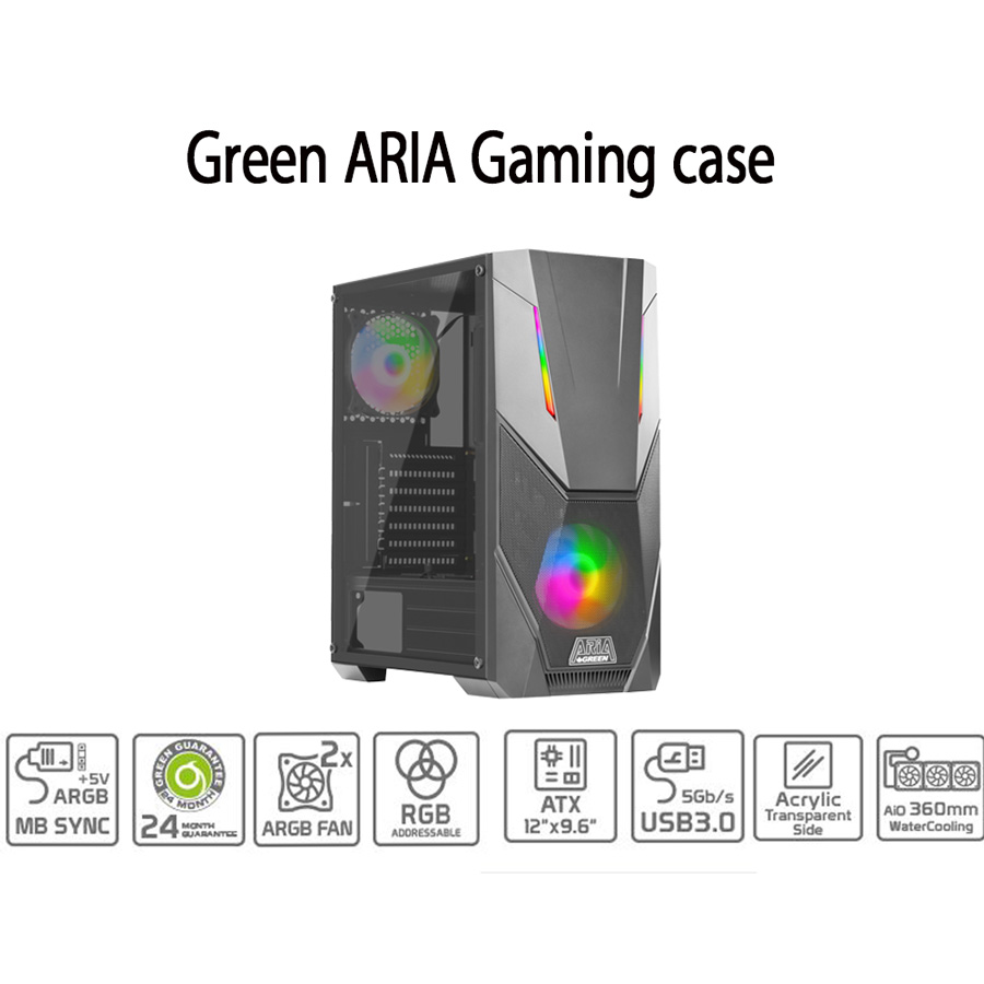 کیس کامپیوتر گرین مدل Aria