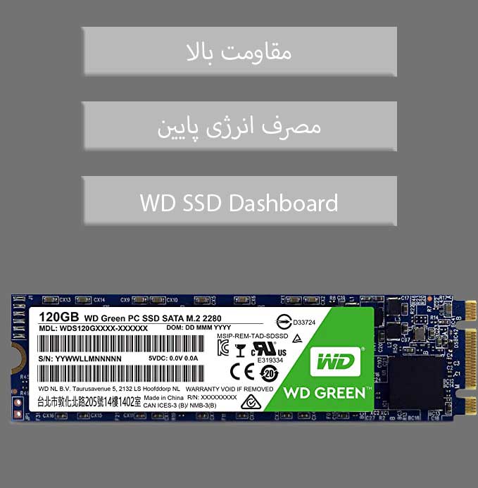 حافظه SSD وسترن دیجیتال Western Digital GREEN M.2 اینترنال 120GB