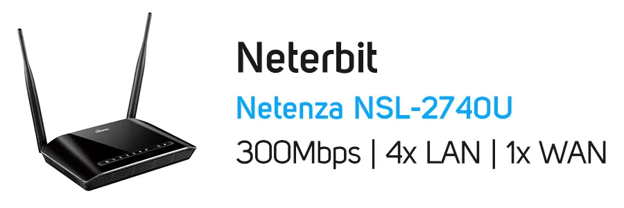 مودم روتر نتربیت Netenza NSL-2740U بی سیم ADSL2+ N300