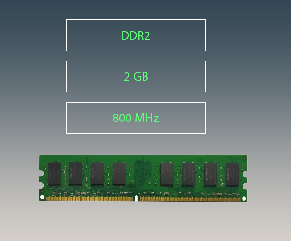 رم دسکتاپ DDR2 کینگستون KVR800D2N6 ظرفیت 2 گیگابایت 800MHz