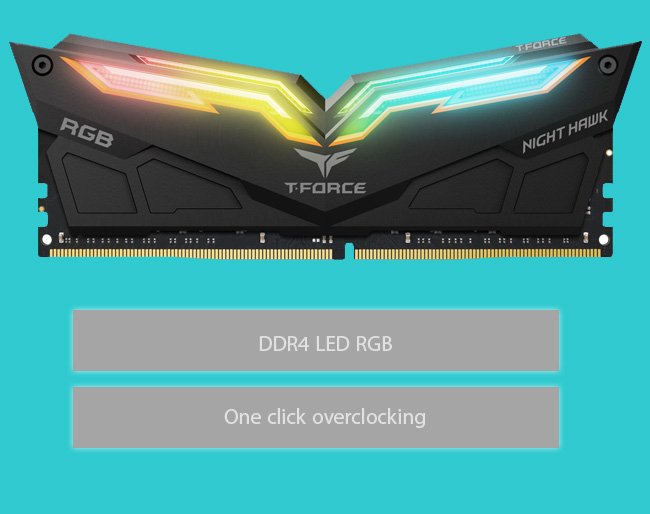 رم دسکتاپ DDR4 تیم گروپ T-Force Night Hawk RGB ظرفیت 32 گیگابایت 3000MHz