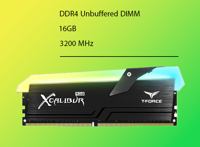 رم دسکتاپ DDR4 تیم گروپ Team Group XCALIBUR RGB ظرفیت 16 گیگابایت 3200MHz