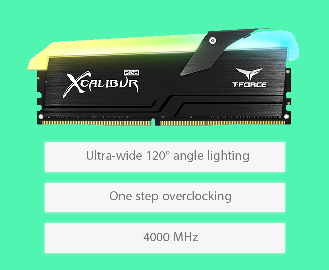 رم دسکتاپ DDR4 تیم گروپ Team Group XCALIBUR RGB ظرفیت 16 گیگابایت 4000MHz
