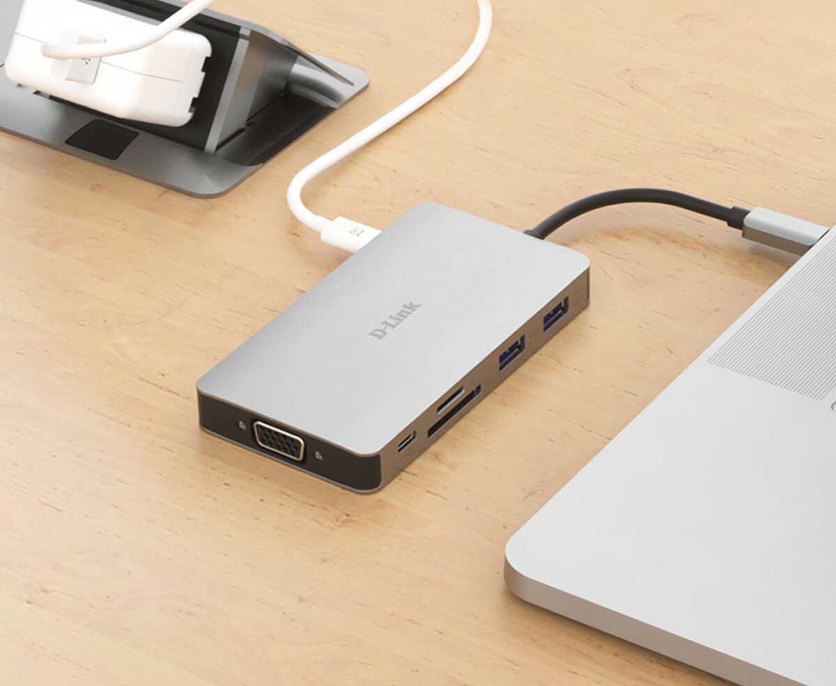 هاب USB-C دی لینک D-Link DUB-M910 نه در یک HDMI/VGA/Ethernet/Card Reader/Power Delivery