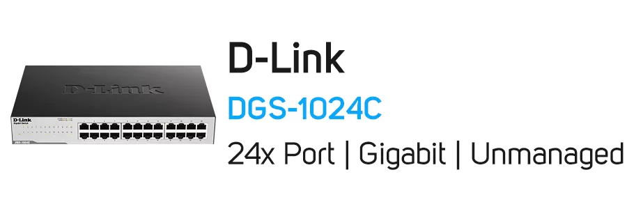 سوئیچ دی لینک D-Link DGS-1024C رومیزی / رکمونت 24 پورت 10/100/1000Mbps