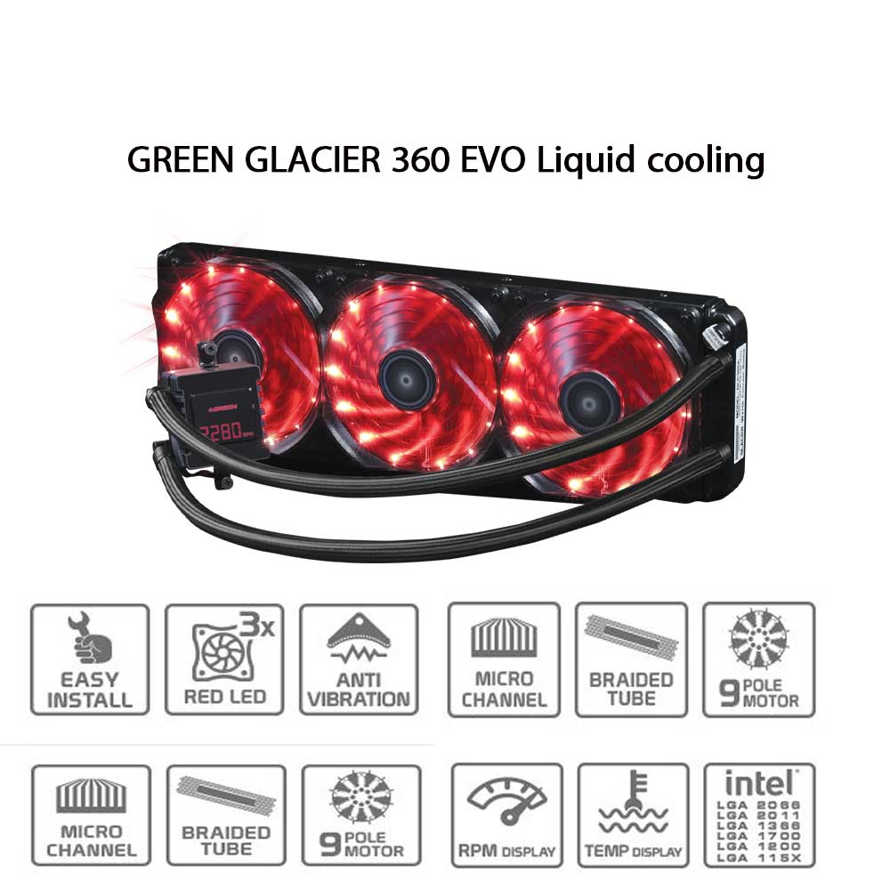 خنک کننده پردازنده گرین Green GLACIER 360 EVO آبی