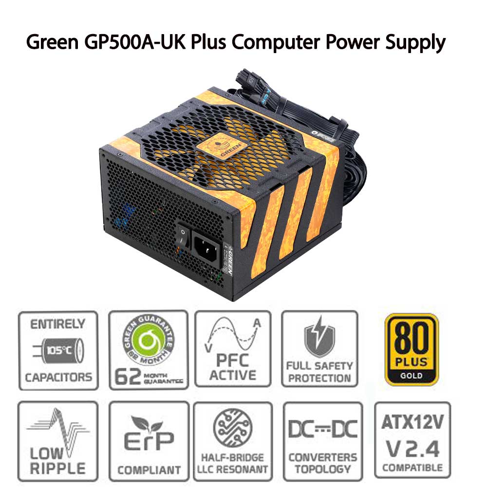 منبع تغذیه کامپیوتر گرین Green GP500A-UK Plus