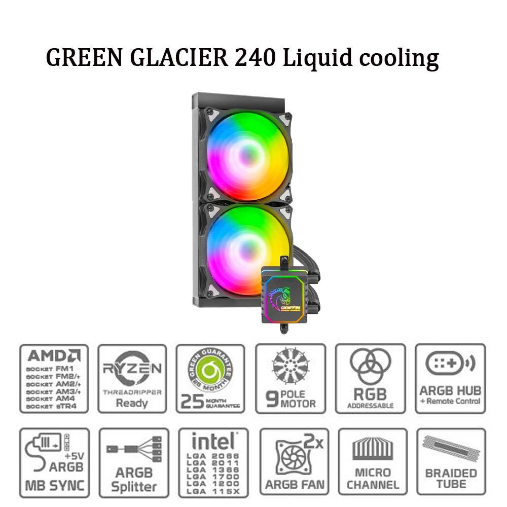خنک کننده پردازنده گرین Green GLACIER 240 آبی
