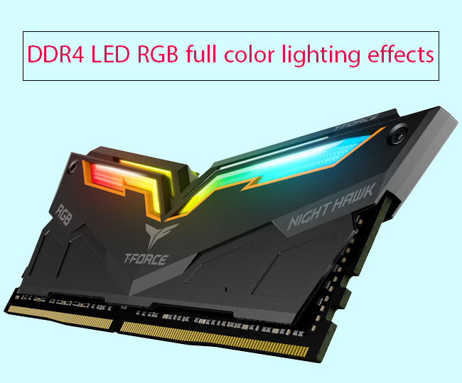 رم کامپیوتر DDR4 تیم گروپ T-Force Night Hawk RGB ظرفیت 16 گیگابایت 3200MHz
