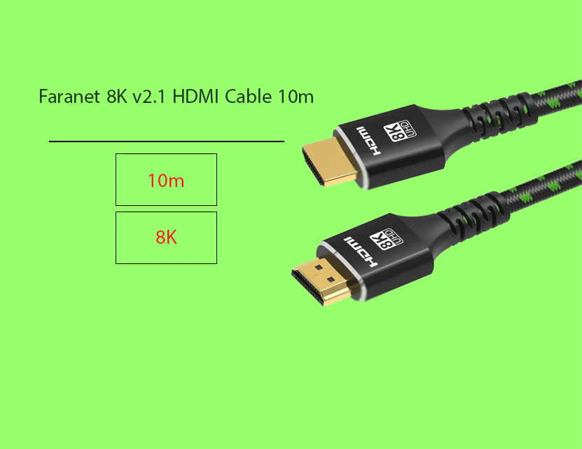 کابل فرانت Faranet HDMI ورژن HDMI 8K v2.1 طول 10 متری