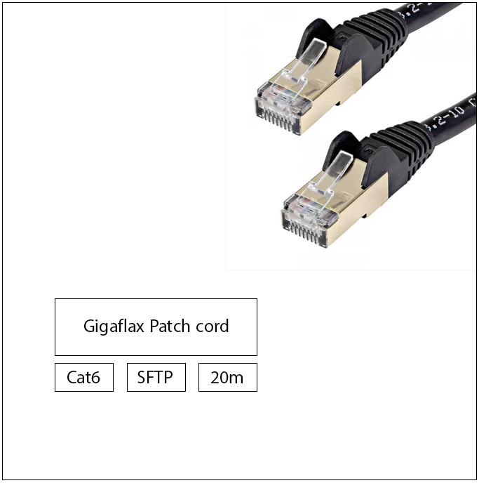 پچ کورد شیلد دار گیگافلکس Gigaflex Patch cord CAT6 SFTP طول 20 متر