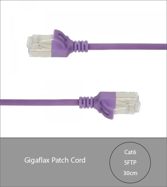پچ کورد شیلد دار گیگافلکس Gigaflex Patch cord CAT6 SFTP طول 30 سانتی متر