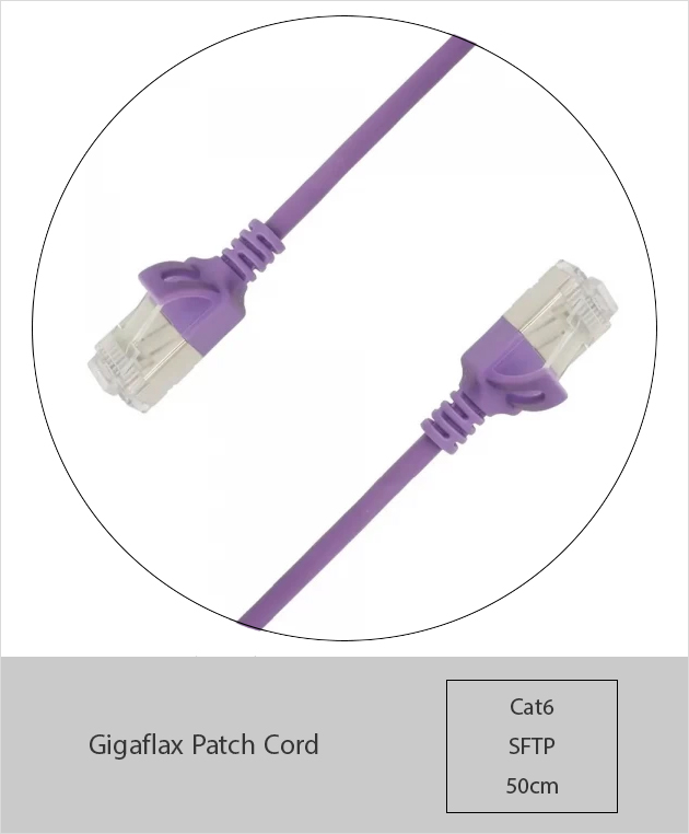 پچ کورد شیلد دار گیگافلکس Gigaflex Patch cord CAT6 SFTP طول 50 سانتی متر
