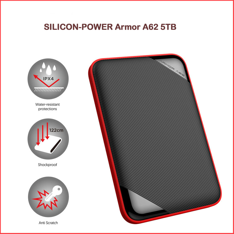 هارد اکسترنال سیلیکون پاور silicon power Armor A62 ظرفیت 5TB
