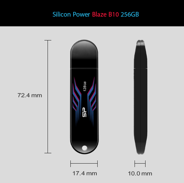 فلش مموری سیلیکون پاور Silicon Power Blaze B10 ظرفیت 256 گیگابایت USB 3.2