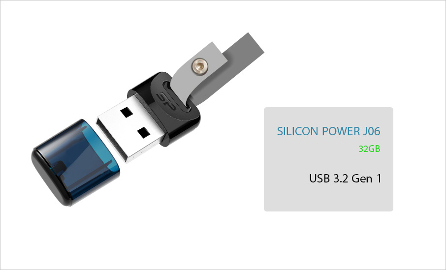 فلش مموری سیلیکون پاور silicon power j06 ظرفیت 32 گیگابایت USB3.2