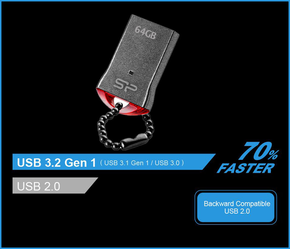 فلش مموری سیلیکون پاور silicon power j01 ظرفیت 64 گیگابایت USB3.2