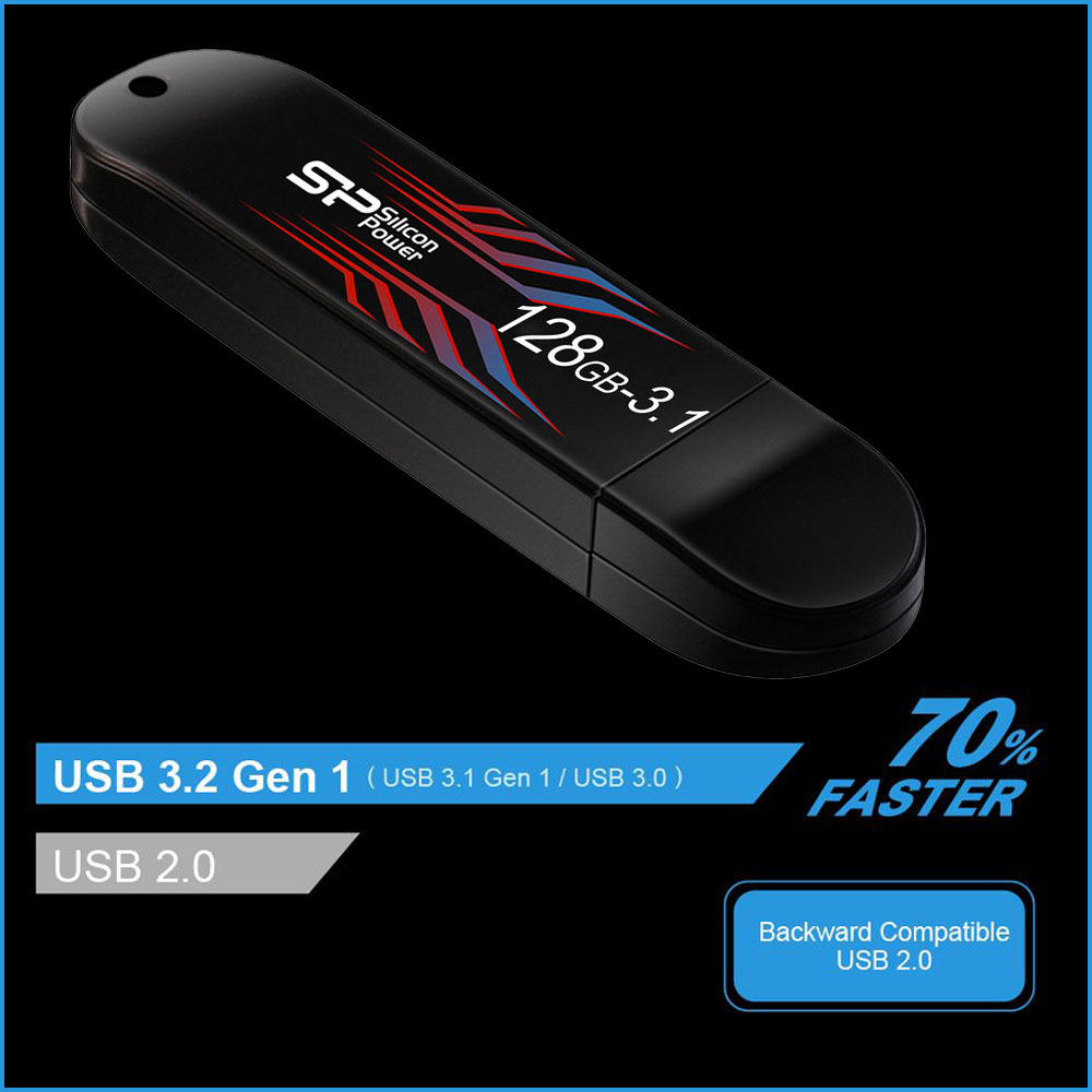 فلش مموری سیلیکون پاور Silicon Power Blaze B10 ظرفیت 128 گیگابایت USB 3.2