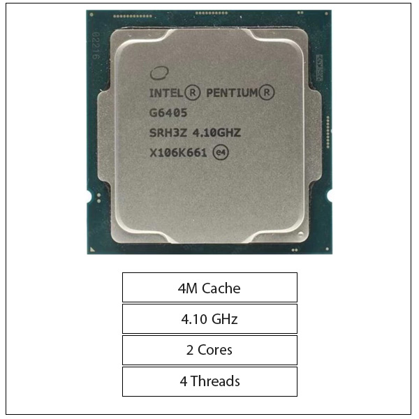 پردازنده اینتل intel G6405 Pentium tray سری Comet Lake
