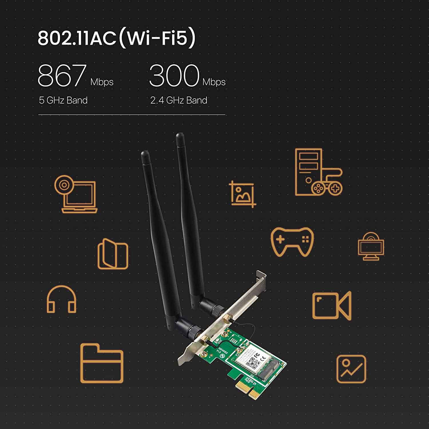 کارت شبکه وای فای تندا Tenda E12 دو باند AC1200