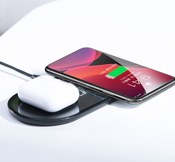 Baseus TZWXJK B01 Simple 2in1 Wireless Charger front shabakesaz