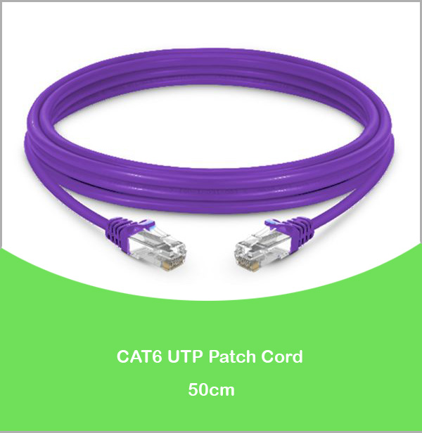 پچ کورد دی نت D-NET Patch cord CAT6 UTP طول 50 سانتی متر - shabakesaz