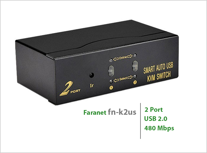 کی وی ام سوئیچ VGA فرانت Faranet Kvm fn-k2us با 2 پورت USB