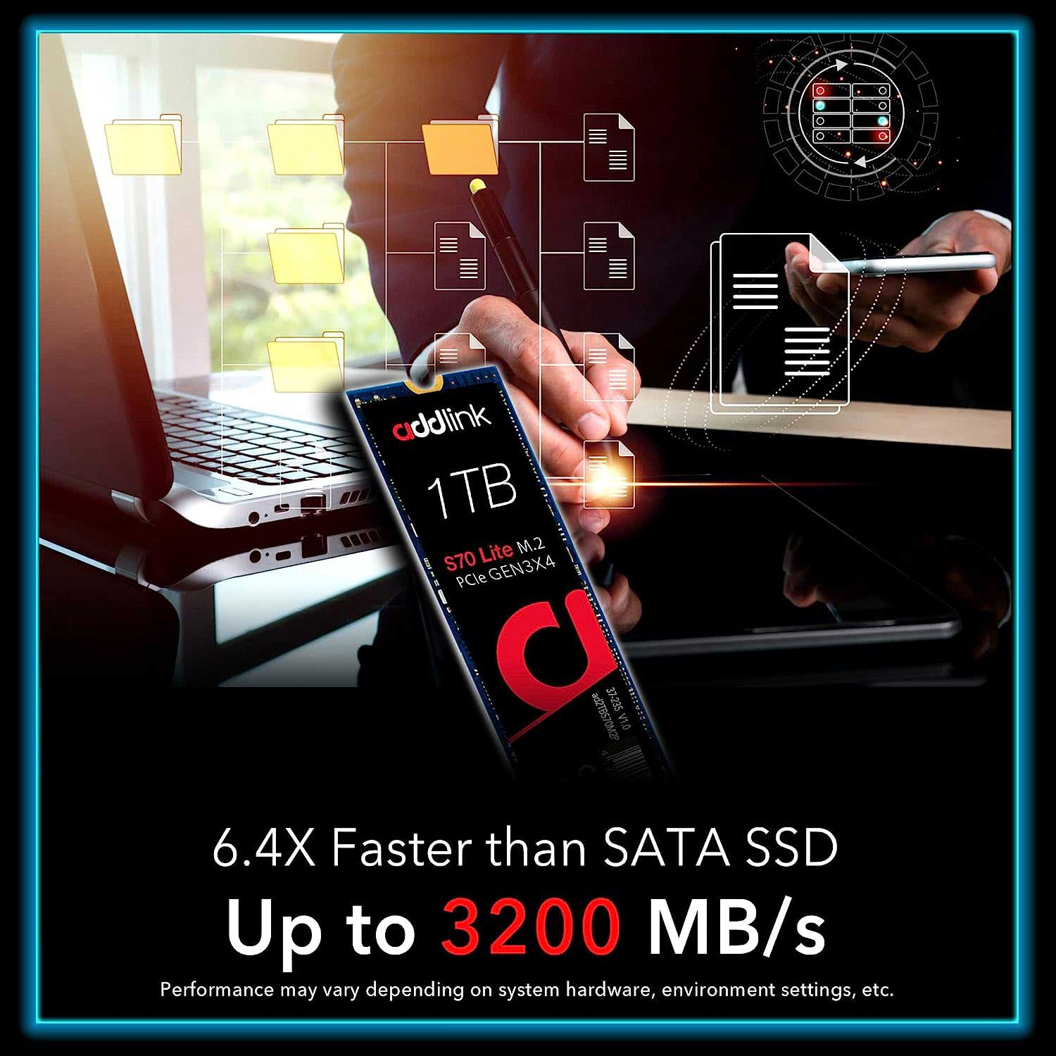 حافظه SSD اینترنال ادلینک Addlink S70 Lite M.2 2280 ظرفیت 1TB