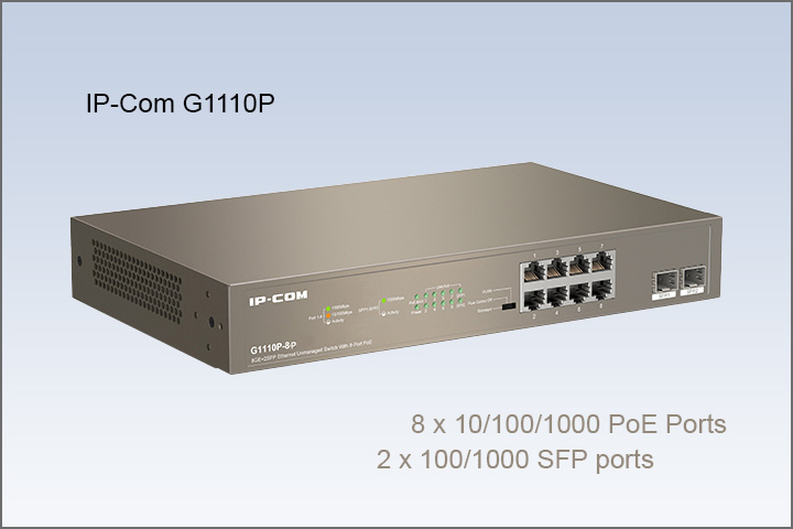 سوییچ PoE آی پی کام IP-Com G1110P دسکتاپ گیگابیت 8 پورت با ظرفیت poe 102W