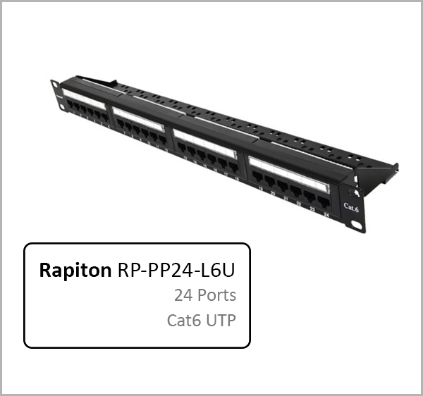 پچ پنل شبکه Cat6 UTP رپیتون Rapiton RP-PP24-L6U