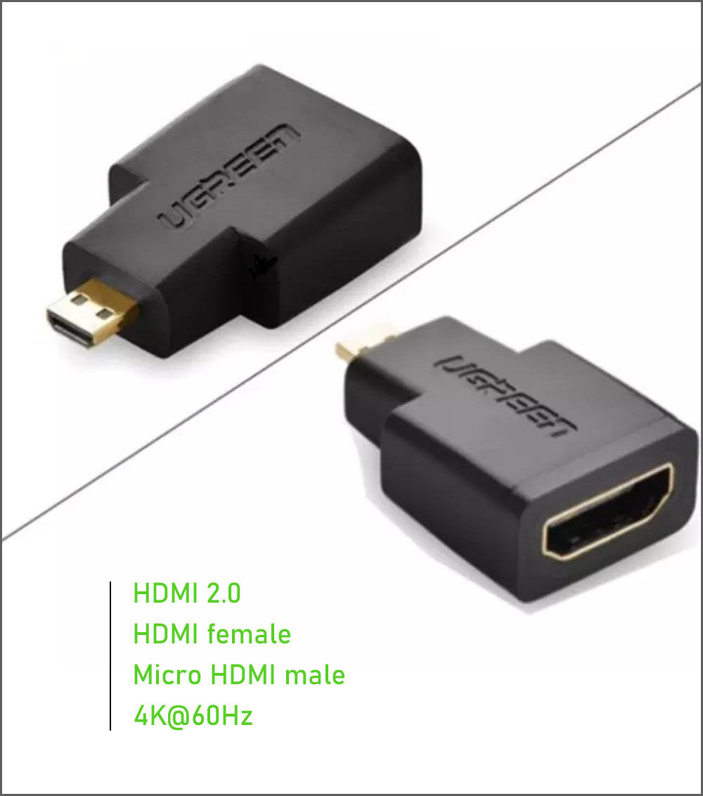مبدل Micro HDMI به HDMI 4K یوگرین Ugreen 20106 ورژن 2.0