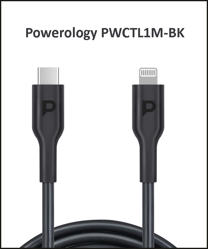 کابل Type C به لایتنینگ پاورولوژی Powerology PWCTL1M-BK